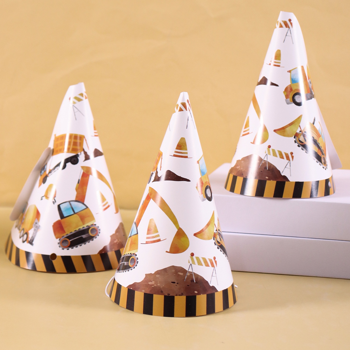 6pcs Construction Truck Birthd - Party Hat Cone 评论和价格