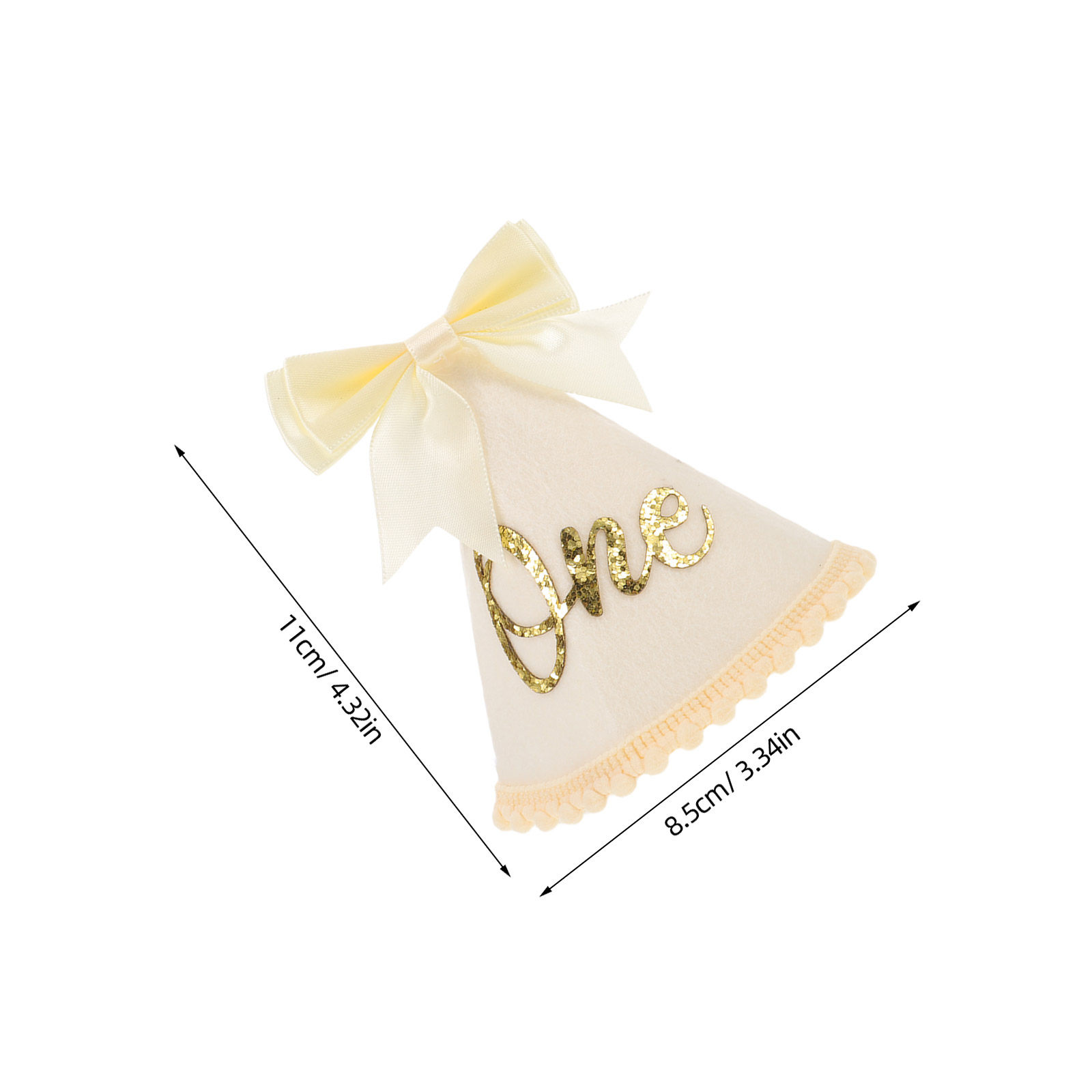 Birthday Hat Felt Bow 1St Birt - Party Hat Cone 评论和价格
