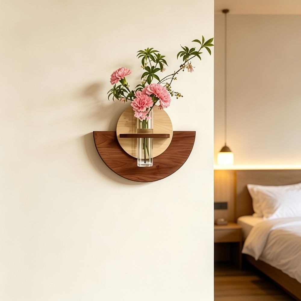 Oval Wood Wall Mount Flower Sh - Flower Wall Panel 评论和价格